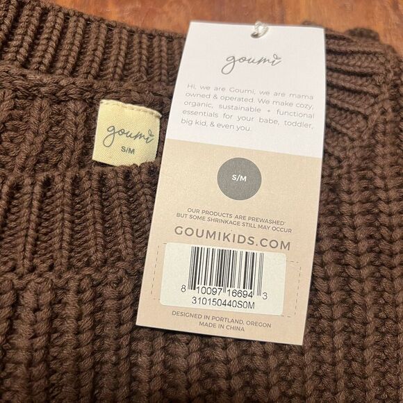 NWT Goumi Kids Hide Chunky Knit Sweater SZ S/M Mama Womens Organic Cotton Brown - Picture 2 of 3